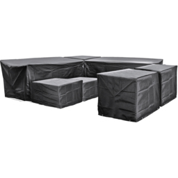 Cozy Bay EZBreathe Malta 9 Seater Black Furniture Set Cover - Size: 65 x 305 x 240cm - Wilko