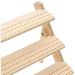 H&O Direct 4 Shelf Pine Wood Staircase Design Display Stand - Size: 40 x 39 x 32cm - Cream - Wilko - thumbnail 6