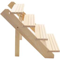 H&O Direct 4 Shelf Pine Wood Staircase Design Display Stand - Size: 40 x 39 x 32cm - Cream - Wilko - thumbnail 4