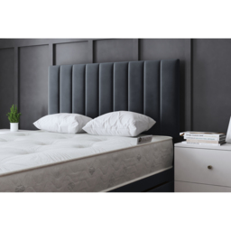 DS Living Amelia Double Steel Upholstered Panel Divan Bed - Grey - Wilko - thumbnail 4