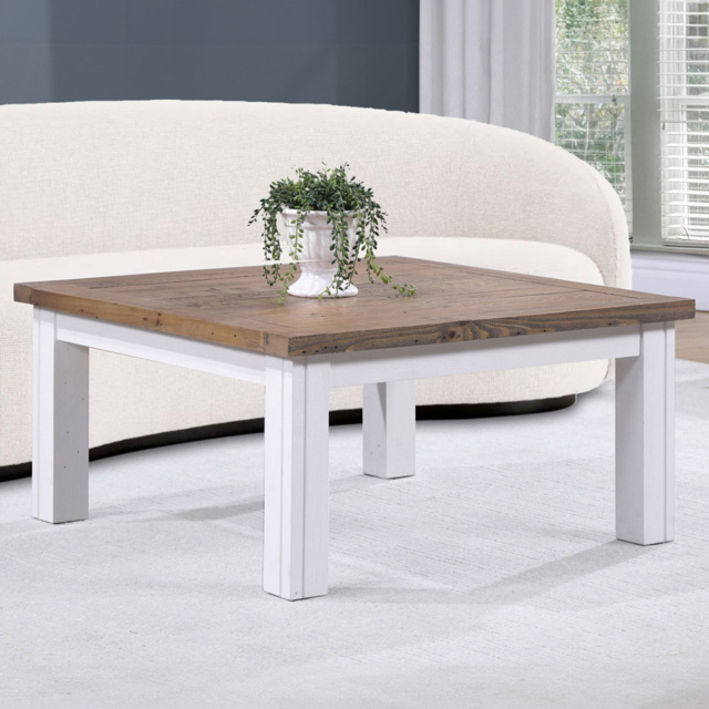 Baumhaus Splash of White Low Square Coffee Table - Wilko - image 1