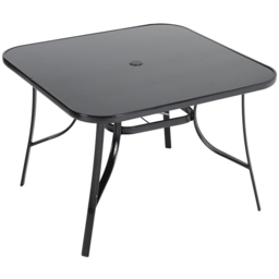 Living and Home Foldable 2 Seater Black Tempered Glass Patio Set - Wilko - thumbnail 3