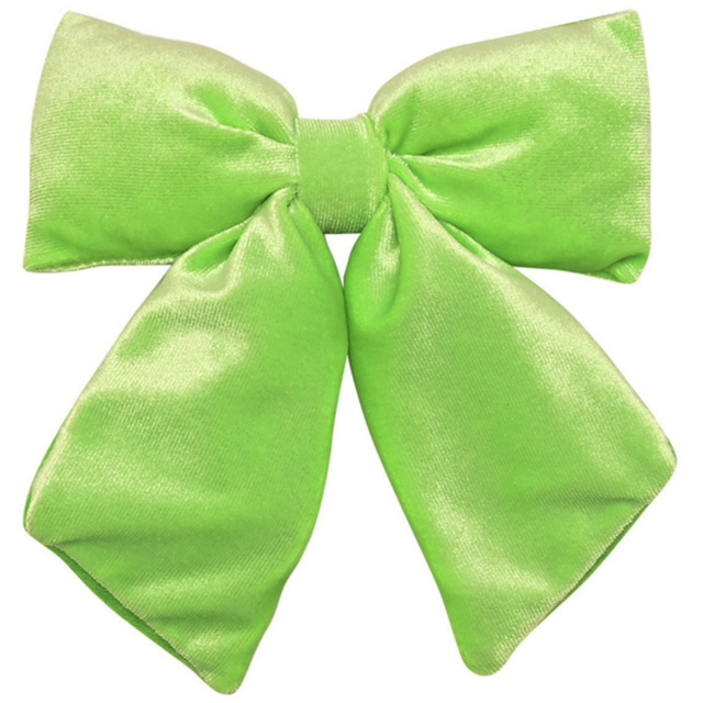 The Seasonal Gift Co Bright Green Velvet Bow with Clip Hanging Decoration 16cm - Size: 16 x 15 x 3cm - Wilko - image 1