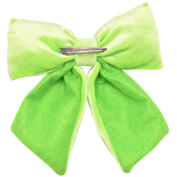 The Seasonal Gift Co Bright Green Velvet Bow with Clip Hanging Decoration 16cm - Size: 16 x 15 x 3cm - Wilko - thumbnail 3