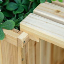 Outsunny Natural Garden Raised Bed Duo Planter - Size: 2 Seater - Brown - Wilko - thumbnail 5