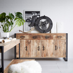 Brooklyn Carnaby 4 Door 4 Drawer Industrial Extra Large Sideboard - Brown - Wilko - thumbnail 5