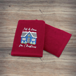 Noel Square Xmas I'll Be Home Red Hand Towel 2 Pack - Size: 66 x 41 x 1cm - Wilko - thumbnail 6