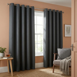 Linden Washable Blackout CurtainCharcoal229cm - My Home - Wilko - thumbnail 3