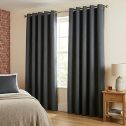 Linden Washable Blackout CurtainCharcoal229cm - My Home - Wilko - thumbnail 4