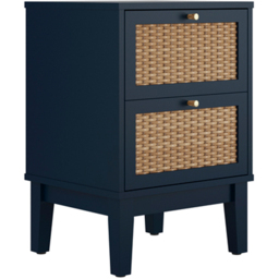 Bordeaux 2 Drawer Blue Rattan Bedside Cabinet - LPD Home - Wilko - thumbnail 4