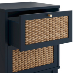 Bordeaux 2 Drawer Blue Rattan Bedside Cabinet - LPD Home - Wilko - thumbnail 6