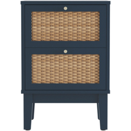 Bordeaux 2 Drawer Blue Rattan Bedside Cabinet - LPD Home - Wilko - thumbnail 5