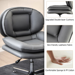 Costway Grey Double Padded Office Chair - Size: 62 x 59 x 40cm - Wilko - thumbnail 6