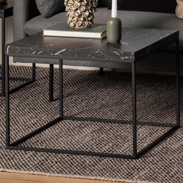 Florence Barossa Black Marble Marquina Square Coffee Table - Furniture To Go - Wilko - image 1