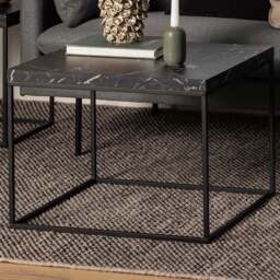 Florence Barossa Black Marble Marquina Square Coffee Table - Furniture To Go - Wilko