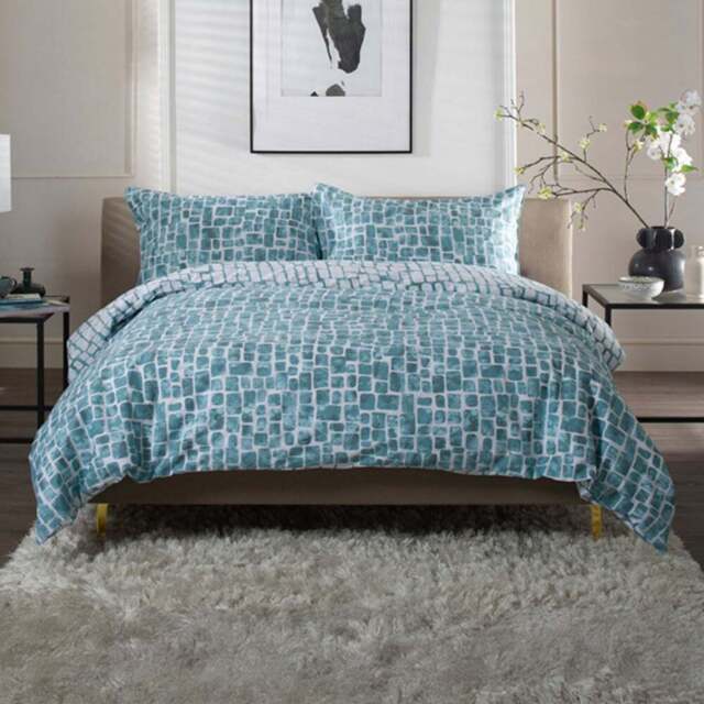 The Lyndon Company Tulle Double Duck Egg Reversible Duvet Set - Blue - Wilko - image 1