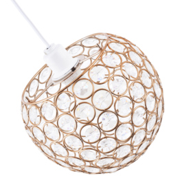 Happy Homewares Round Gold Globe Small Clear Acrylic Beads Pendant Shade - Size: 18 x 18 x 18cm - Wilko - thumbnail 5