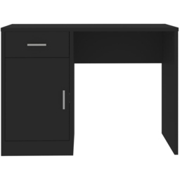 vidaXL Single Door Single Drawer Computer Desk Black and Silver - Size: 73 x 100 x 40cm - Wilko - thumbnail 5
