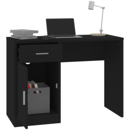 vidaXL Single Door Single Drawer Computer Desk Black and Silver - Size: 73 x 100 x 40cm - Wilko - thumbnail 4