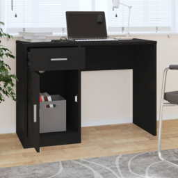 vidaXL Single Door Single Drawer Computer Desk Black and Silver - Size: 73 x 100 x 40cm - Wilko - thumbnail 6