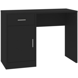 vidaXL Single Door Single Drawer Computer Desk Black and Silver - Size: 73 x 100 x 40cm - Wilko - thumbnail 3