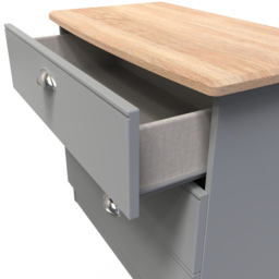 Crowndale Victoria 3 Drawer Dusk Grey and Oak Chest of Drawer - Wilko - thumbnail 6