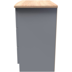 Crowndale Victoria 3 Drawer Dusk Grey and Oak Chest of Drawer - Wilko - thumbnail 4