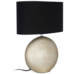 Premier Housewares Round Whisper Table Lamp - Size: 32 x 18 x 41cm - Gold - Wilko - thumbnail 3