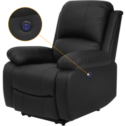 Comfy Living Black PU Leather Electric Recliner Chair - Size: Single - Wilko - thumbnail 6