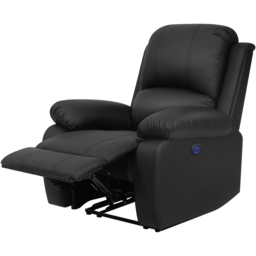 Comfy Living Black PU Leather Electric Recliner Chair - Size: Single - Wilko - thumbnail 3