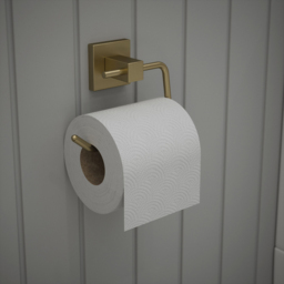 Rothley Satin Brass Square Toilet Roll Holder - Size: 16.5 x 5.5 x 19cm - Gold - Wilko - thumbnail 3
