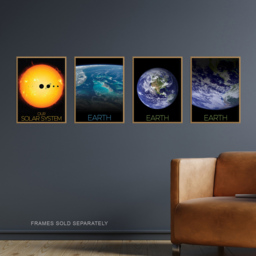 Artery8 NASA Solar System Images from Space Blue Marble Wall Art Print 30 x 41cm 4 Pack - Size: 40.5 x 30.5 x 0.3cm - Multi - Wilko - thumbnail 3