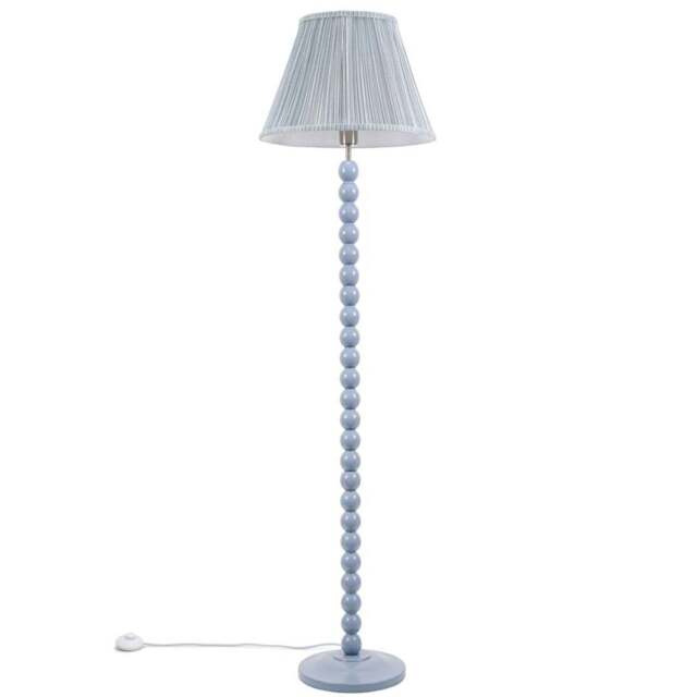ValueLights Bobbins Blue Stripe Shade Powder Blue LED Floor Lamp - Size: 149 x 40 x 40cm - Wilko - image 1