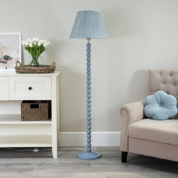 ValueLights Bobbins Blue Stripe Shade Powder Blue LED Floor Lamp - Size: 149 x 40 x 40cm - Wilko - thumbnail 6