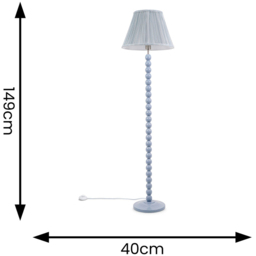ValueLights Bobbins Blue Stripe Shade Powder Blue LED Floor Lamp - Size: 149 x 40 x 40cm - Wilko - thumbnail 7