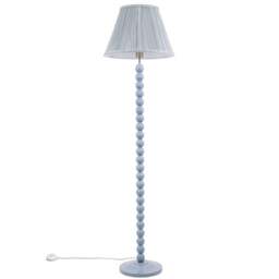ValueLights Bobbins Blue Stripe Shade Powder Blue LED Floor Lamp - Size: 149 x 40 x 40cm - Wilko - thumbnail 1