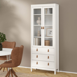 Florence Barcelona 2 Door 3 Drawer White Display Cabinet - Size: 32 x 77 x 199cm - Wilko - thumbnail 6