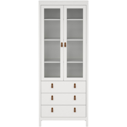 Florence Barcelona 2 Door 3 Drawer White Display Cabinet - Size: 32 x 77 x 199cm - Wilko - thumbnail 4