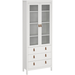 Florence Barcelona 2 Door 3 Drawer White Display Cabinet - Size: 32 x 77 x 199cm - Wilko - thumbnail 3