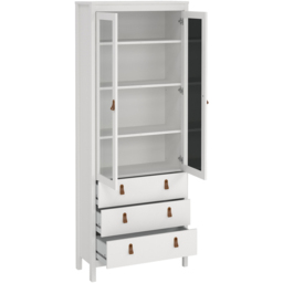 Florence Barcelona 2 Door 3 Drawer White Display Cabinet - Size: 32 x 77 x 199cm - Wilko - thumbnail 5