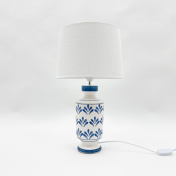 Acacia Home Fabric Shade Blue and White Ceramic Lamp 58cm - Size: 58 x 32 x 32cm - Wilko - thumbnail 4