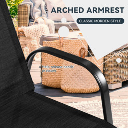 Costway Set of 2 Black Steel Garden Chairs - Size: 2 Seater - Wilko - thumbnail 4