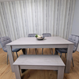 Portland 6 Seater Velvet Dining Bench Set Grey - Wilko - thumbnail 6