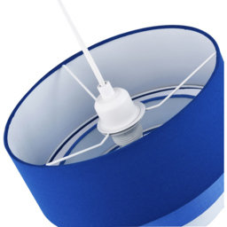 Happy Homewares 3 Tier Round Midnight Blue Cotton Fabric Pendant Shade - Size: 20 x 30 x 30cm - Wilko - thumbnail 5