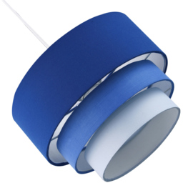 Happy Homewares 3 Tier Round Midnight Blue Cotton Fabric Pendant Shade - Size: 20 x 30 x 30cm - Wilko - thumbnail 6