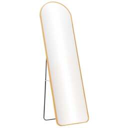 Living and Home Gold Frame Full Length Standing Mirror 40 x 150cm - Size: 150 x 40cm - Wilko - thumbnail 1