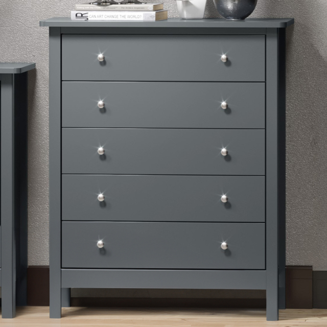 Core Products Como 5 Drawer Midnight Blue Chest of Drawers - Wilko - image 1
