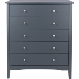 Core Products Como 5 Drawer Midnight Blue Chest of Drawers - Wilko - thumbnail 3