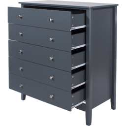 Core Products Como 5 Drawer Midnight Blue Chest of Drawers - Wilko - thumbnail 6