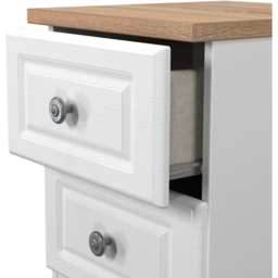 Crowndale Norfolk 2 Drawer White Ash and Bardolino Oak Compact Bedside Cabinet Ready Assembled - White Ash & Bardolino Oak - Wilko - thumbnail 6